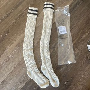 Free people cable knit knee high socks